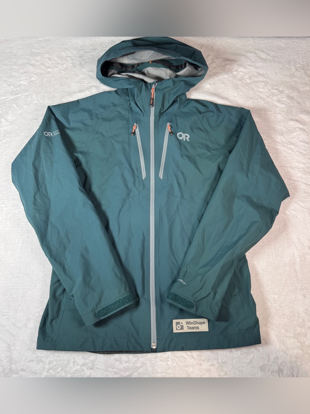 Outdoor Research Men S Ascentshell Waterproof Hooded Rain Jacket Teal OR Shell